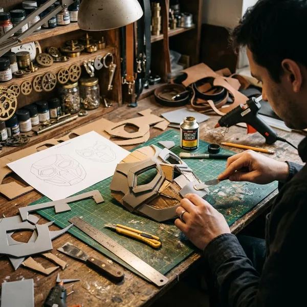 Materials and tools for a steampunk mask