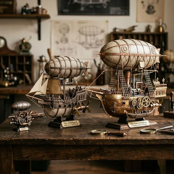 What makes an airship model steampunk
