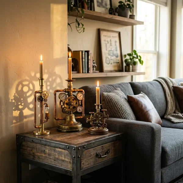 Popular steampunk candle holder styles