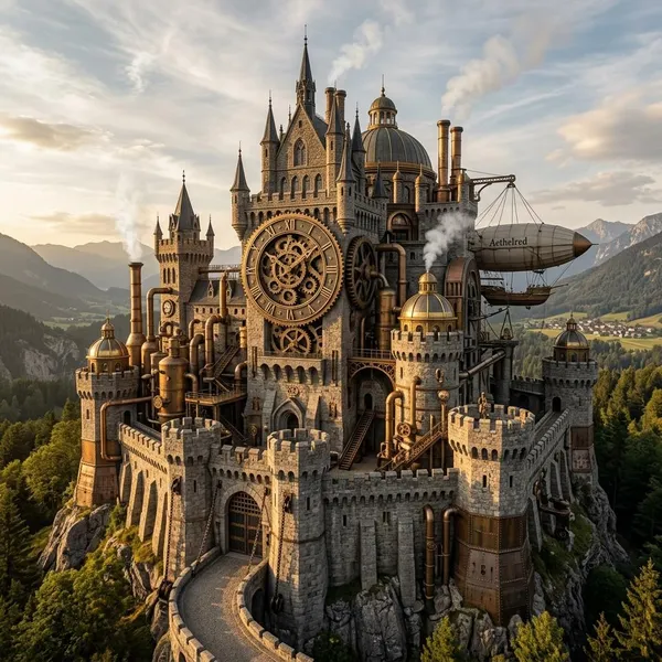 What makes a castle steampunk