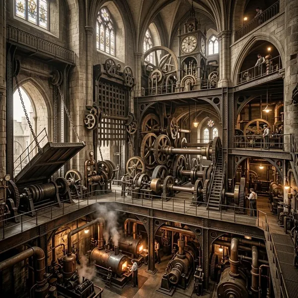 Essential parts of a steampunk castle