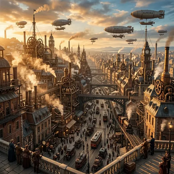 steampunk city