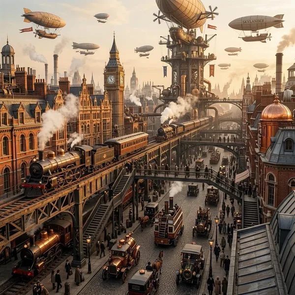 Transportation in a steampunk city
