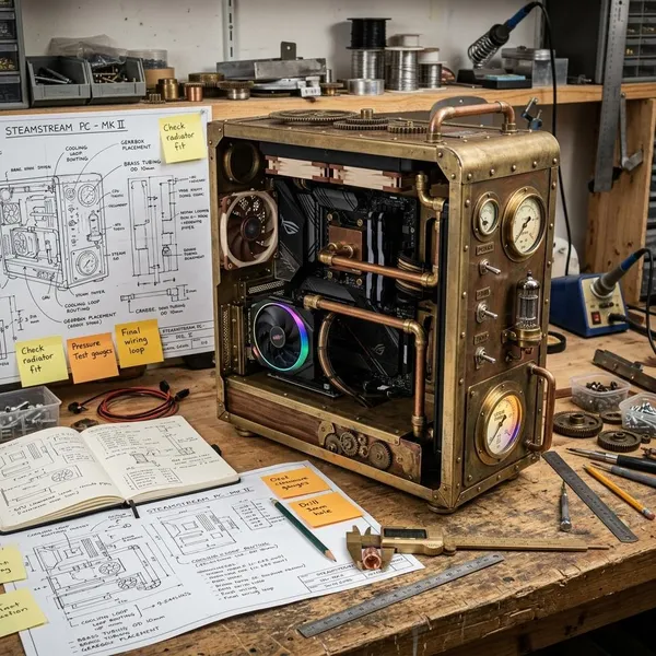 What makes a computer case look steampunk