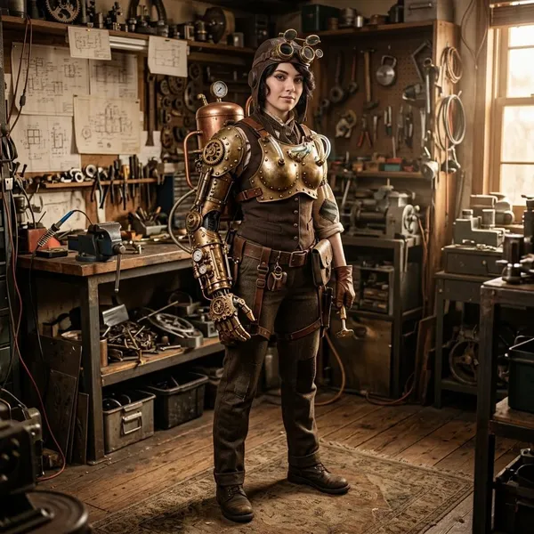 How to design a steampunk cyborg character