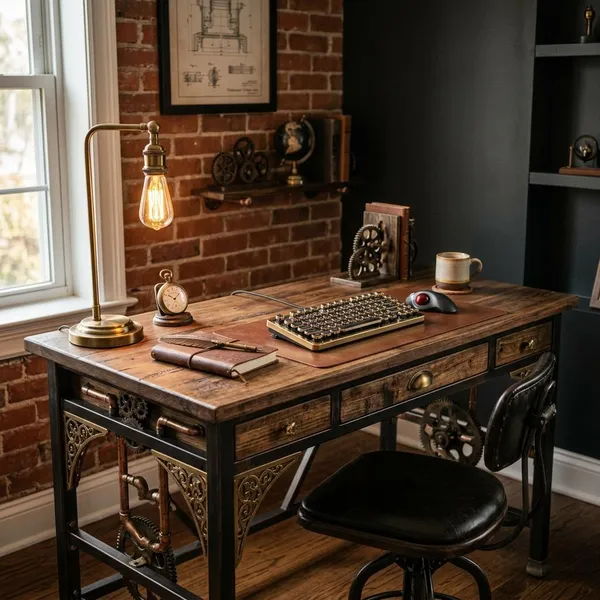 How to style a steampunk desk setup