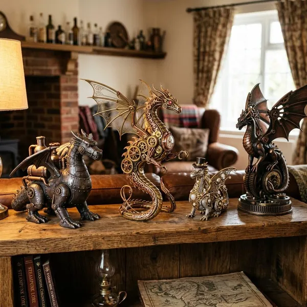Popular steampunk dragon statue styles