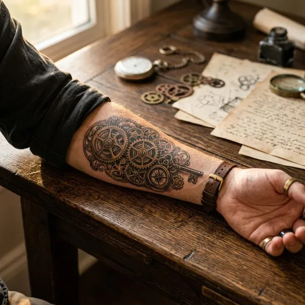 Best placements for steampunk gear tattoos