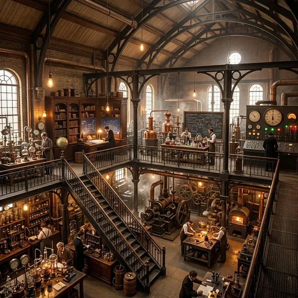 Rooms to include inside a steampunk laboratory