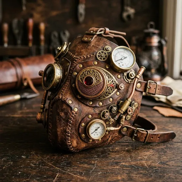 steampunk leather mask
