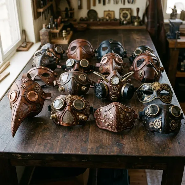 What makes a leather mask steampunk