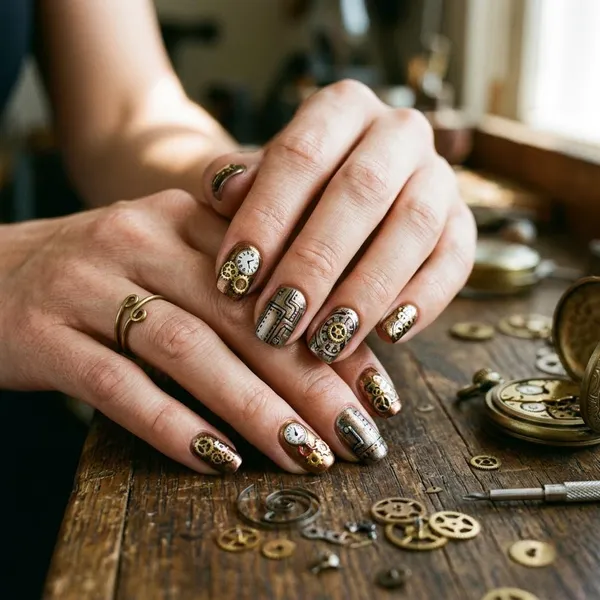 steampunk nails