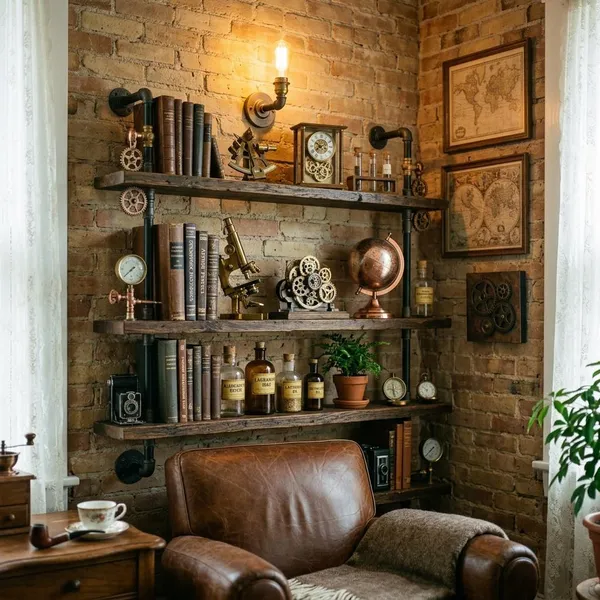 How to choose steampunk shelves