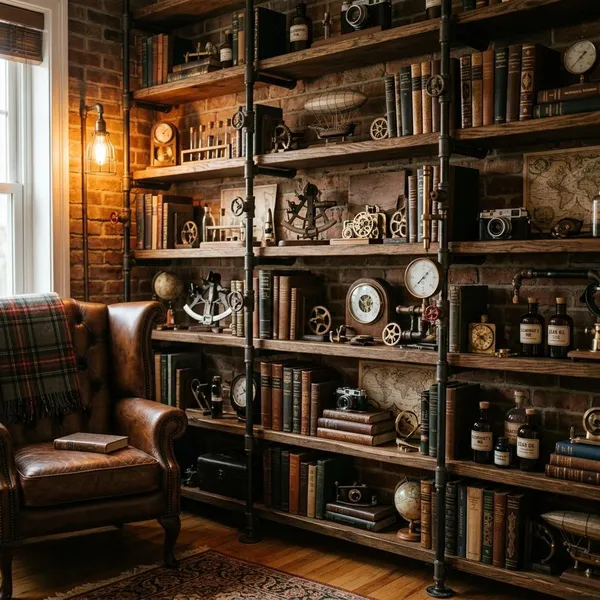 How to style steampunk shelves