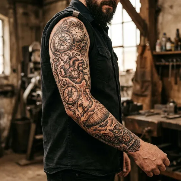 What steampunk tattoo symbols can mean