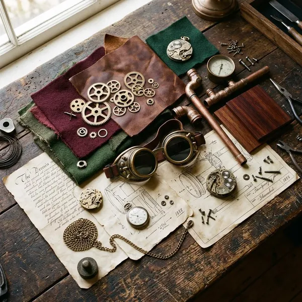 Key steampunk colors and materials