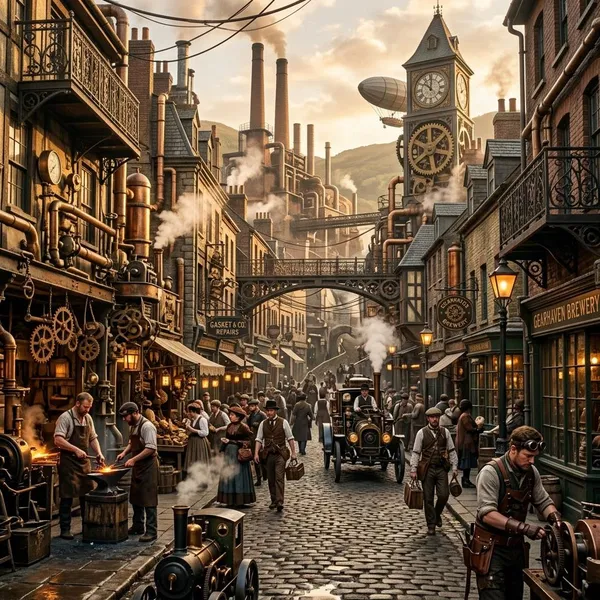 steampunk village