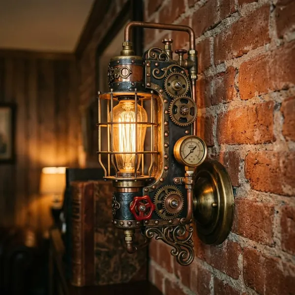 steampunk wall sconce