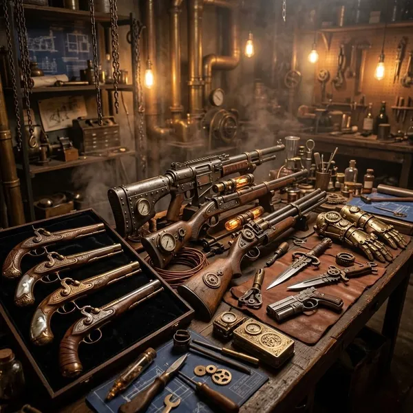 Main types of steampunk weapons