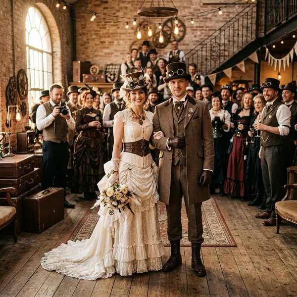 Steampunk wedding colors and decor