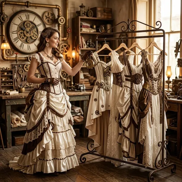 Popular steampunk wedding dress styles